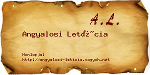 Angyalosi Letícia névjegykártya
